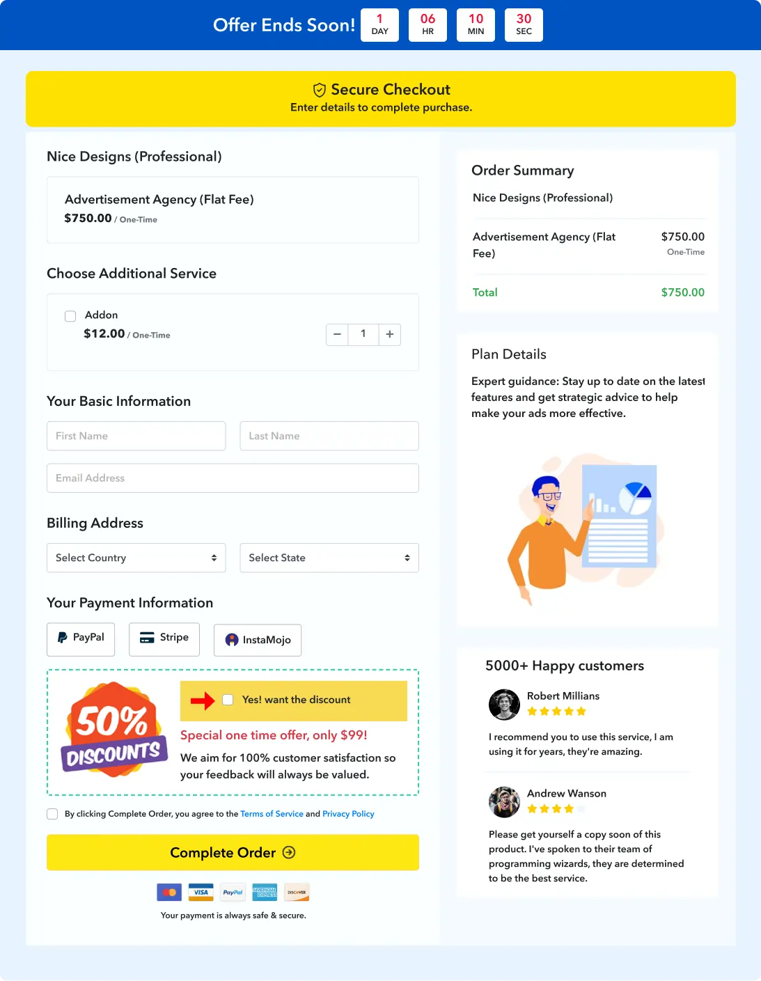 English Checkout Page